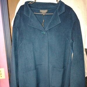 NWOT ST.John Teal, Size 14, Wool Coat